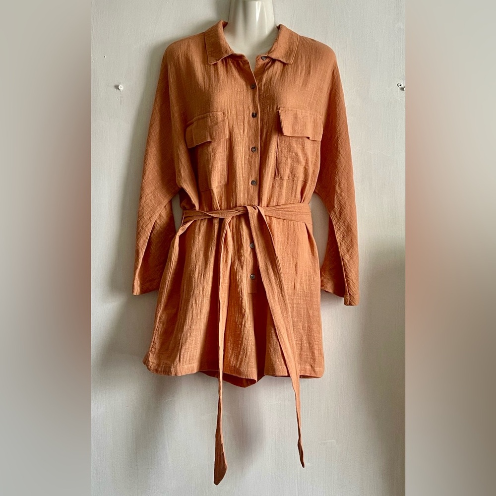 Vici Apricot Button-Up Dress
Rompers